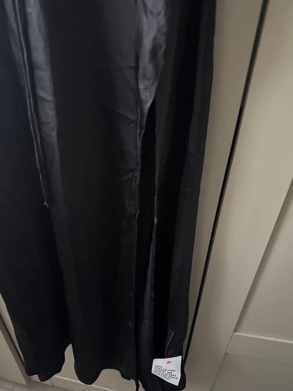 ASOS Design Black Satin Maxi Dress with Cut-Out Detail