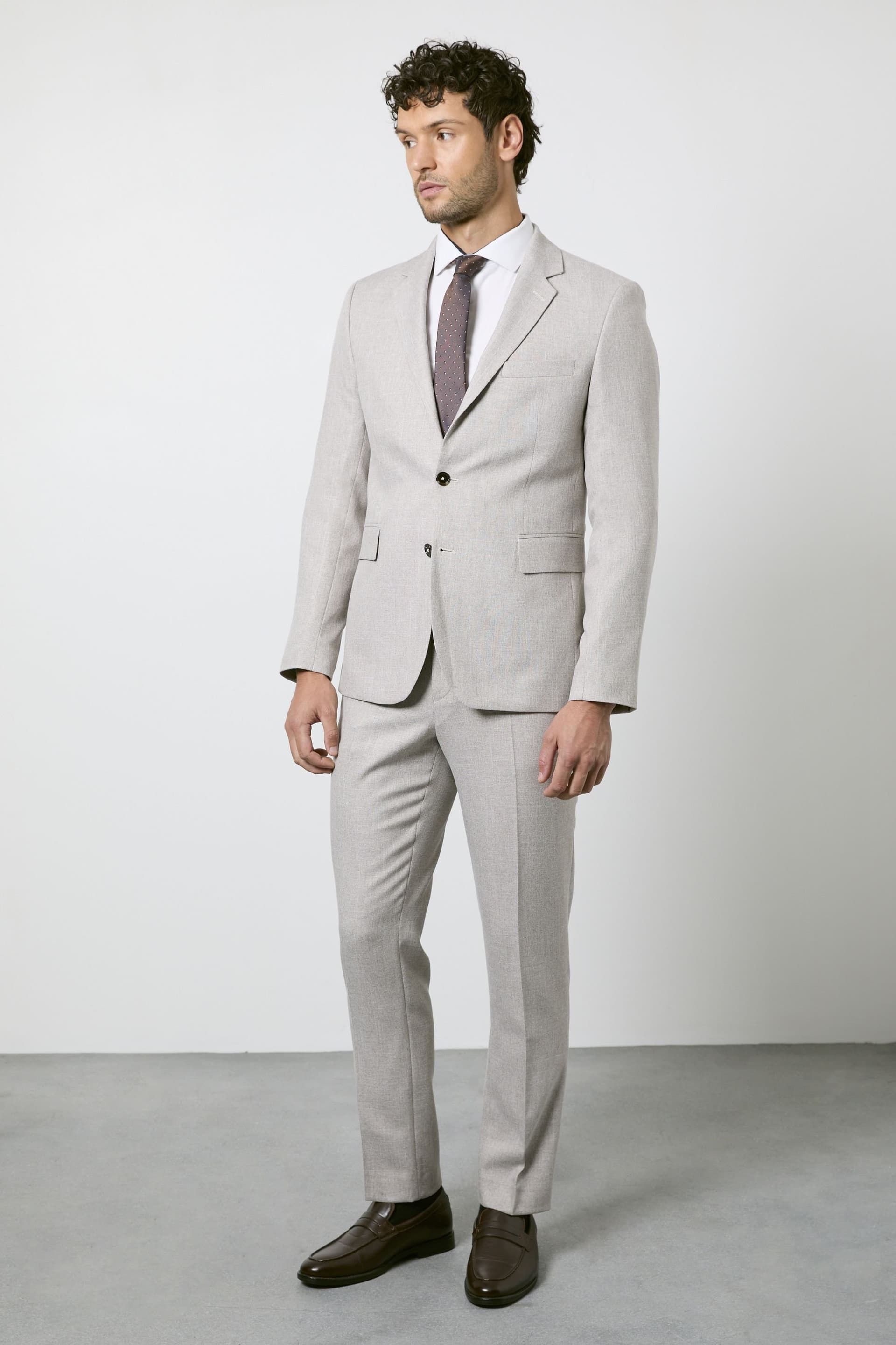 Burton Burton Men's Light Brown Slim Fit Suit Trousers