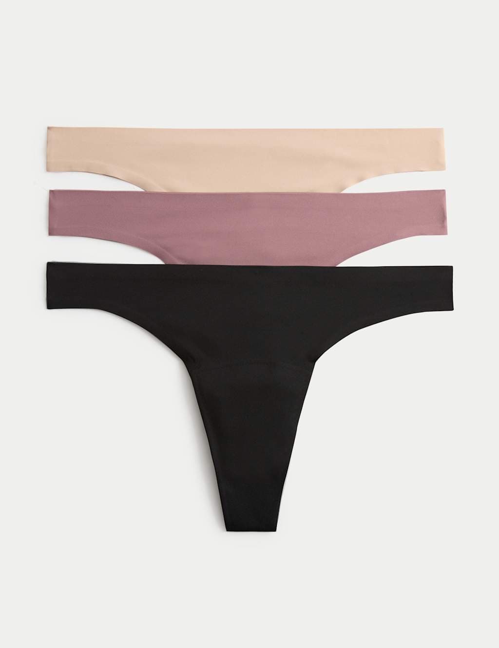 Marks & Spencer M&S 3 Pack No VPL Light Absorbency Period Thongs Black Mix