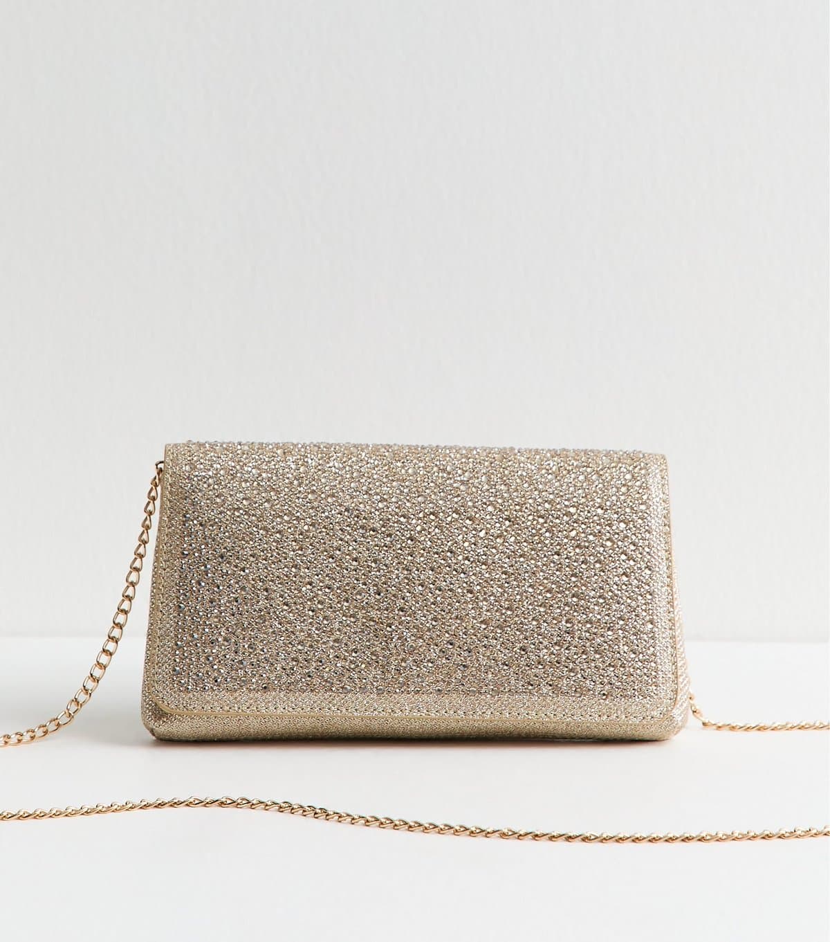 New Look Gold Diamanté Embellished Chain Shoulder Bag New Look