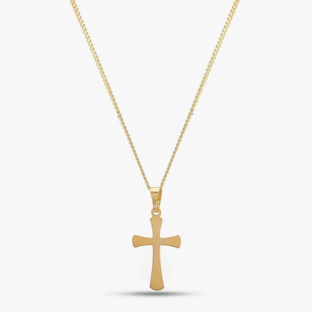 T.H.Baker T.H.Baker Women's 9ct Yellow Gold Plain Cross Pendant GCS1 - 1