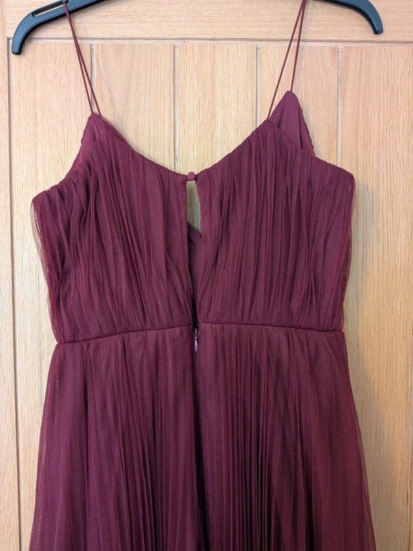 ASOS Burgundy Maxi Prom Bridesmaid Evening Dress Size 8
