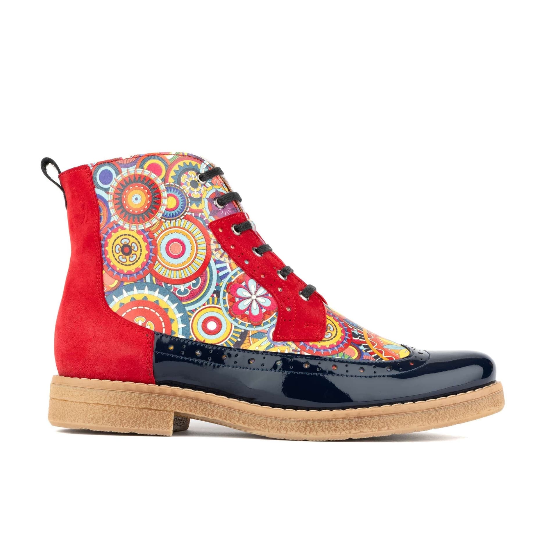 Embassy London Embassy London Red Navy Women's Leather Ankle Boots