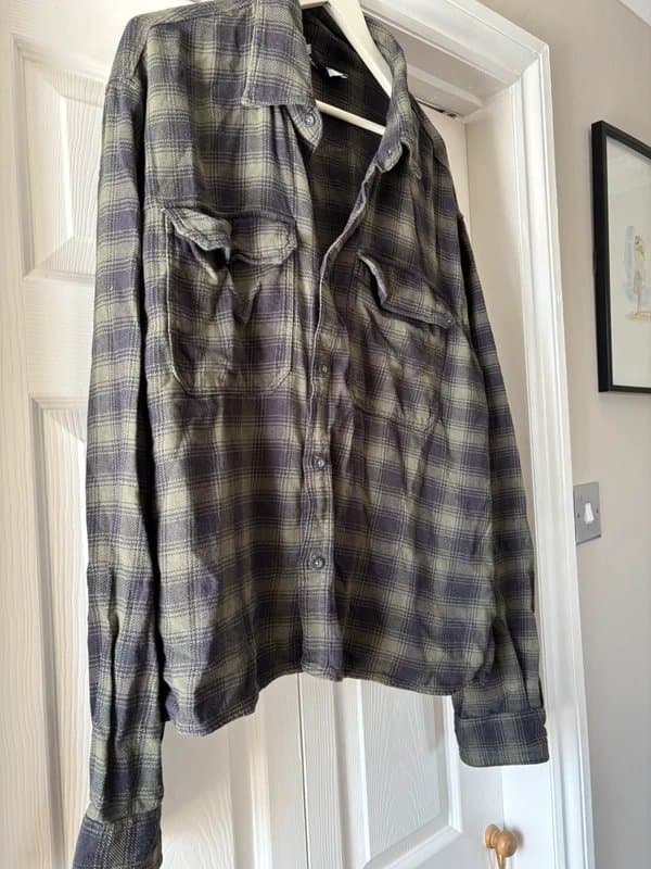 Bershka Berskha men’s cotton green & black checked shirt uk L