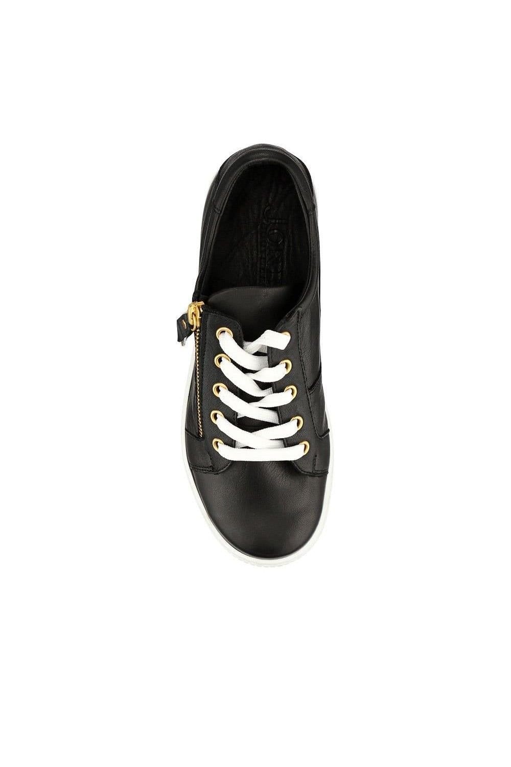 Jones Bootmaker Jones Bootmaker Women's Padova Wide-Fit Leather Trainers in Black - 4