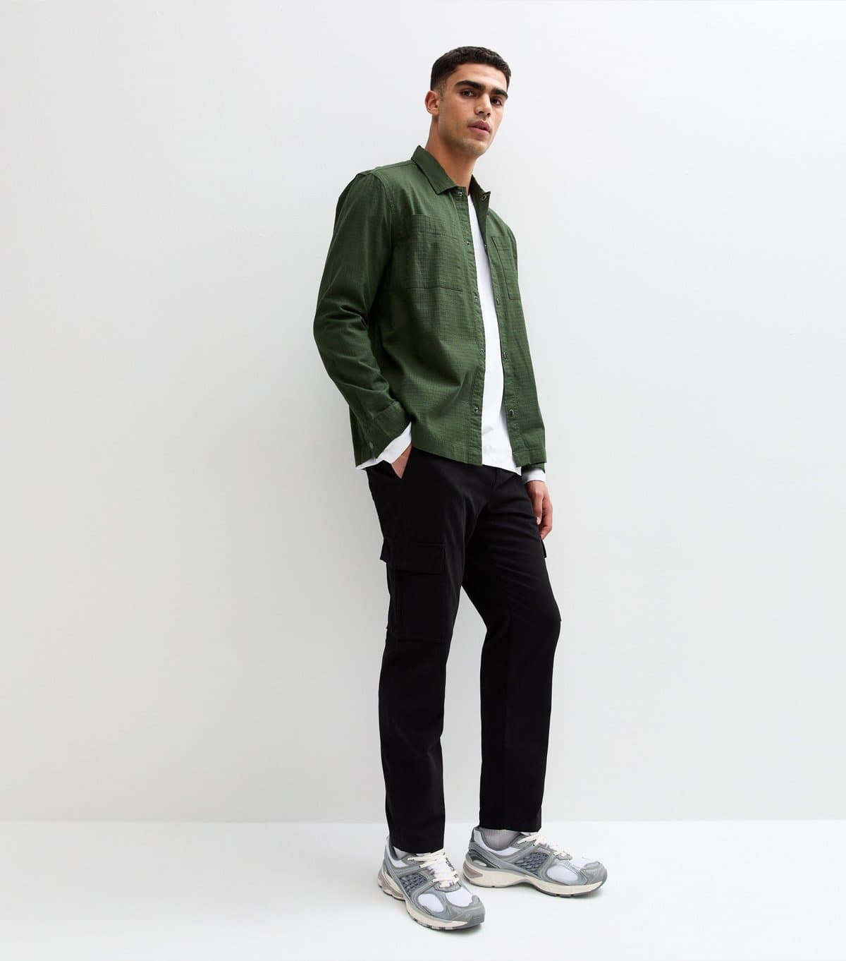 New Look Men's Black Cotton Cargo Trousers New Look