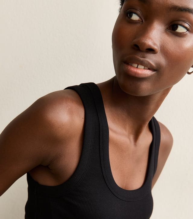 New Look Women's Tall Black Ribbed Scoop Neck Vest New Look - 3