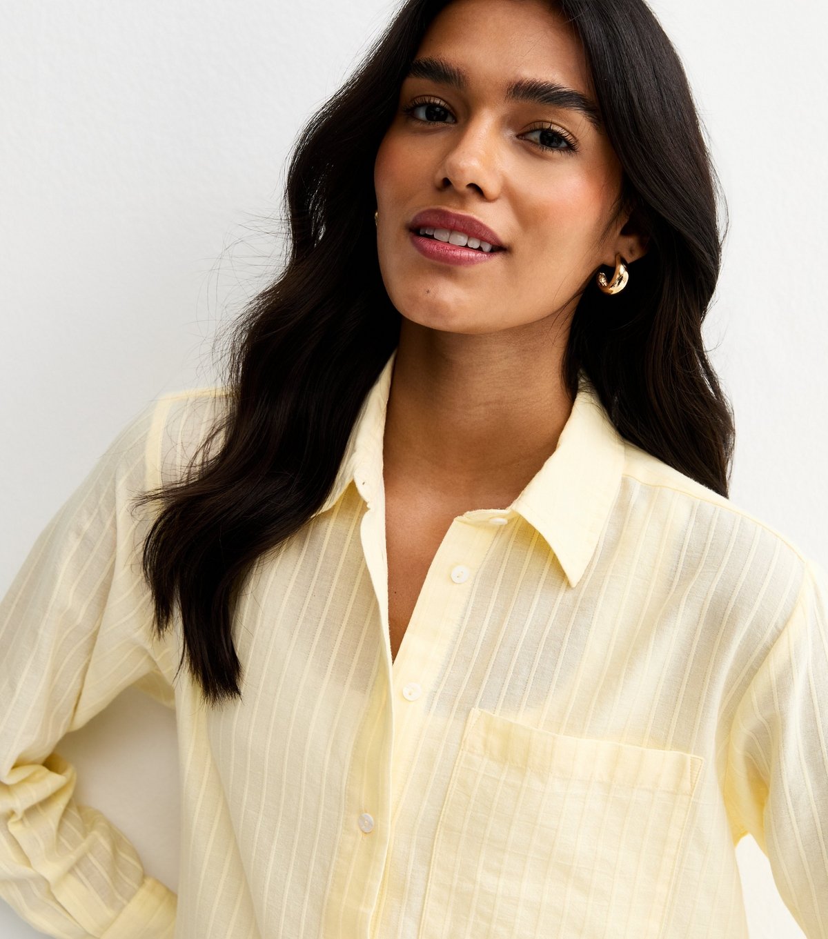 New Look Women's Light Yellow Stripe Long Sleeve Shirt New Look - 2