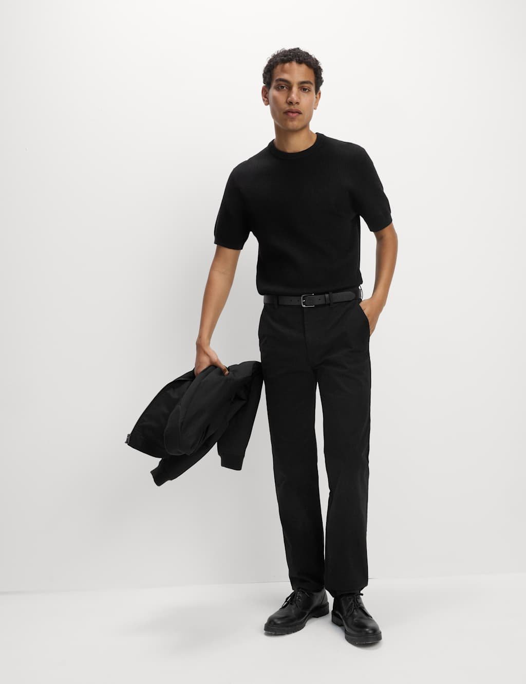Marks & Spencer M&S Regular Fit Elasticated Waist Chinos Black - 4