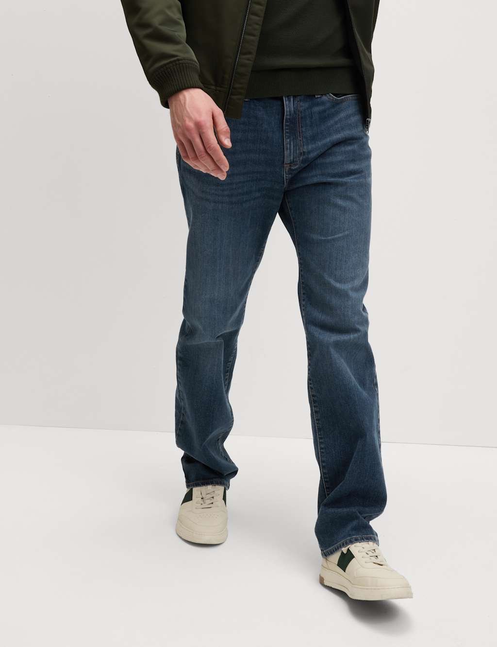 Marks & Spencer M&S Straight Fit Jeans with Stormwear™ Dark Blue - 2