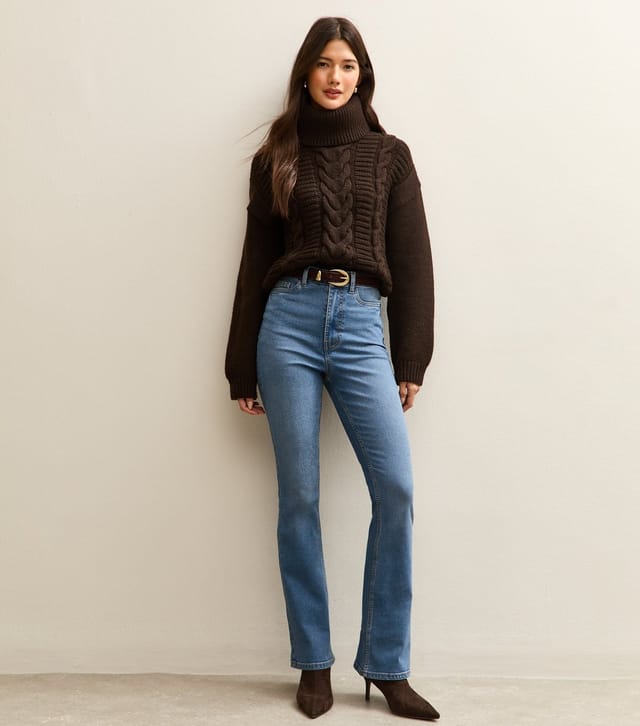 New Look Women's Blue Waist Enhance Quinn Bootcut Stretch Denim Jeans New Look - 3