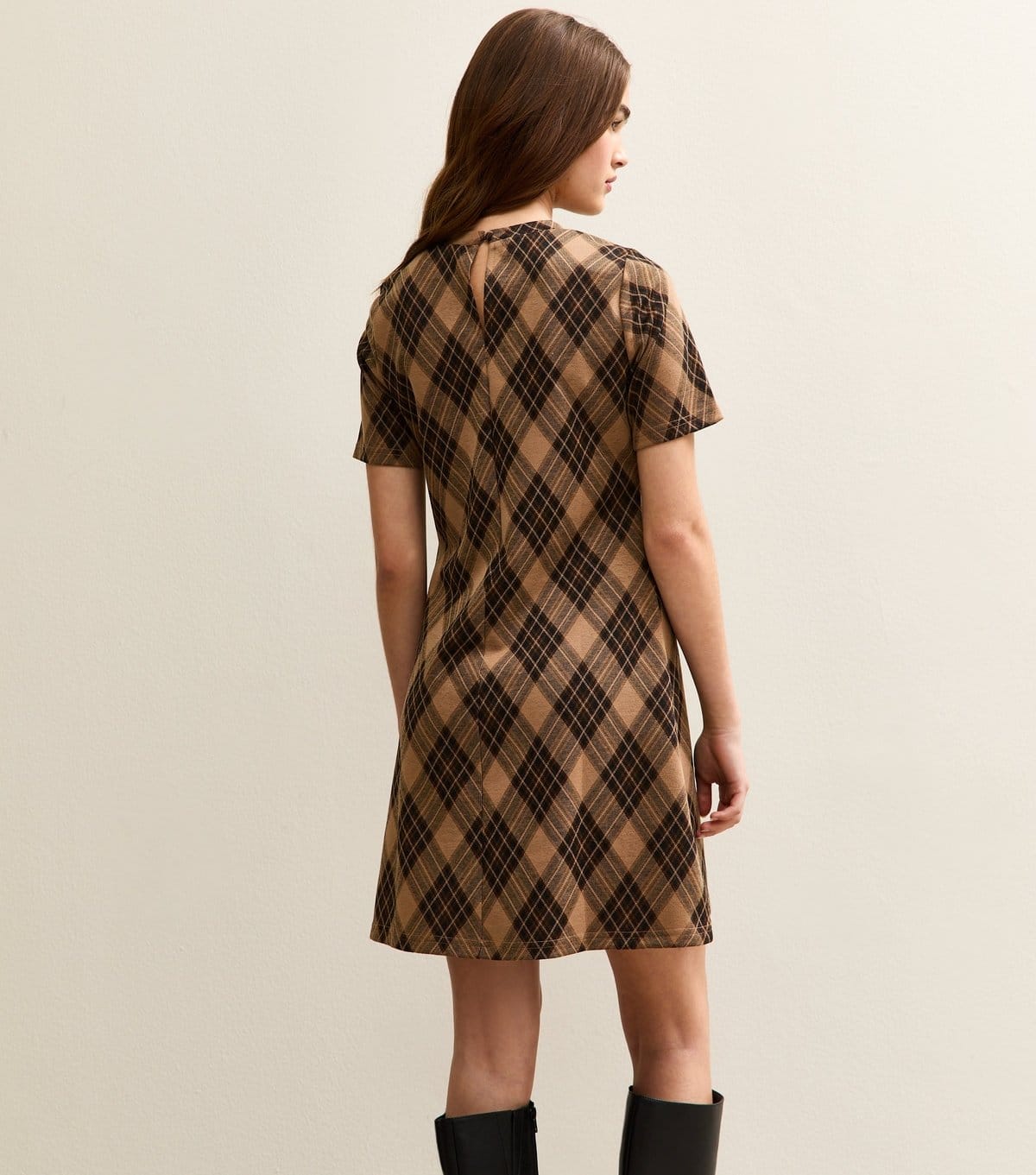 New Look Women's Brown Check Jacquard Mini Dress New Look - 4