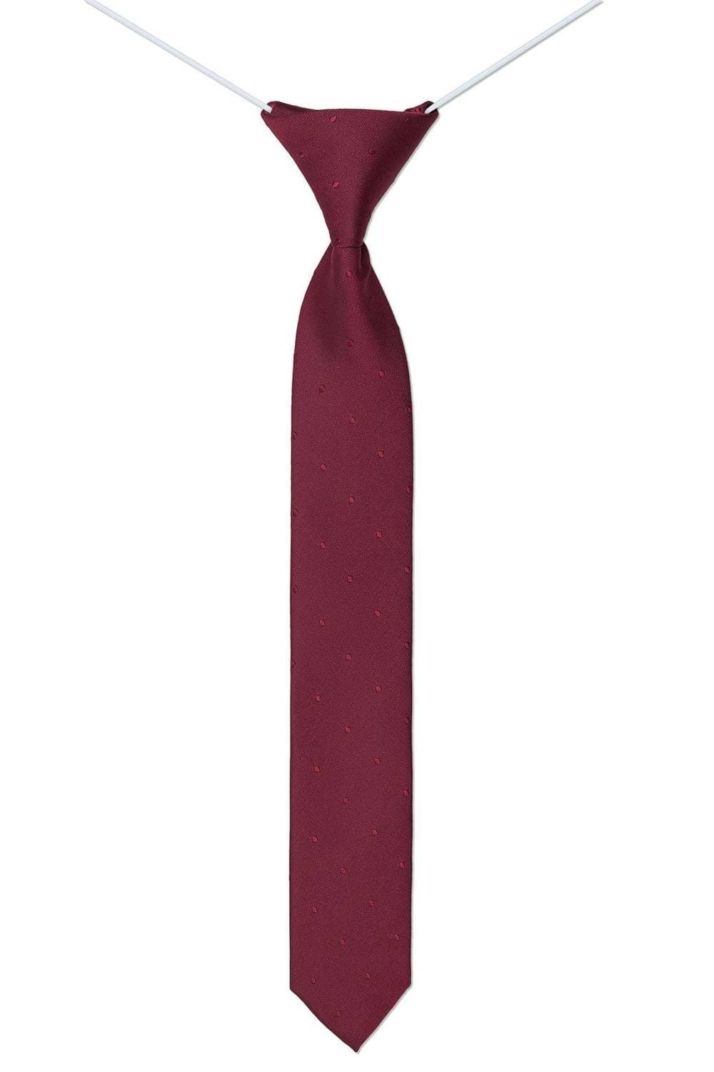 Paisley of London Paisley of London Men's Childrens elasticated skinny tie - Burgundy self dot