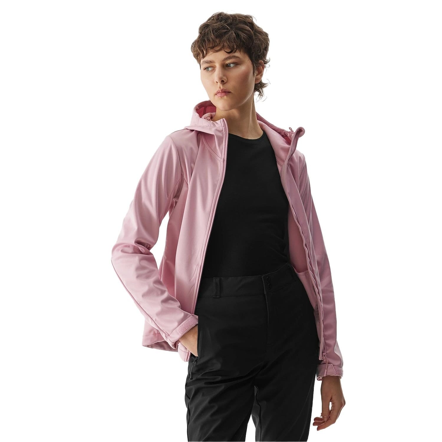 4F 4F Women's WSS24TSOFF215 Windproof Soft Shell Jacket in Pink - 4