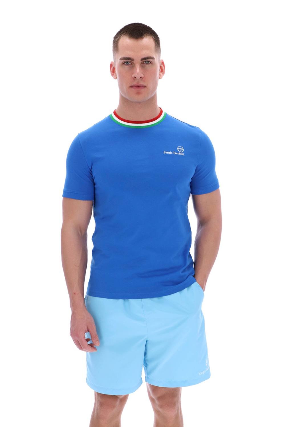 Sergio Tacchini Sergio Tacchini Men's Rainer FC T-Shirt Blue/Green in Blue - 2