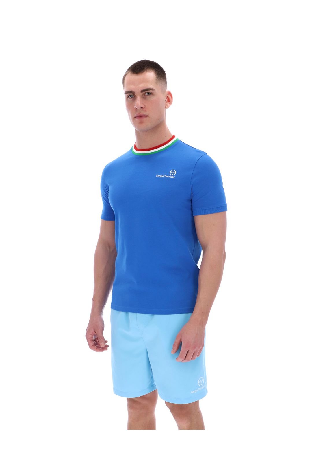 Sergio Tacchini Sergio Tacchini Men's Rainer FC T-Shirt Blue/Green in Blue - 3