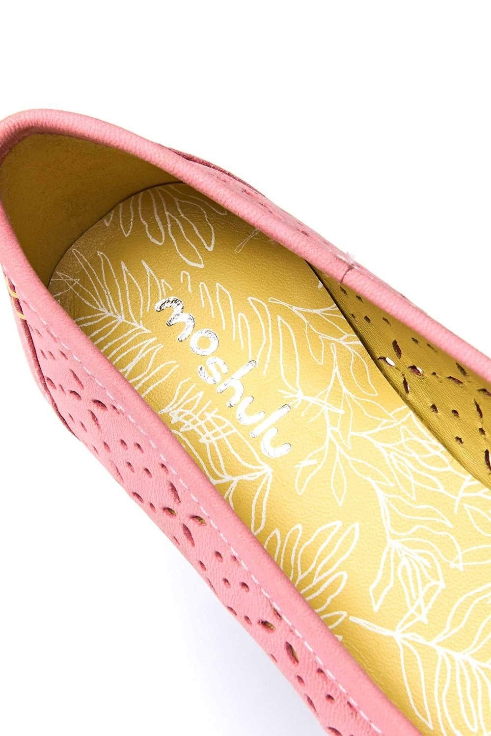 Moshulu Moshulu Women's 'Senara' Punched Pattern Ballerina Pumps in Raspberry - 4