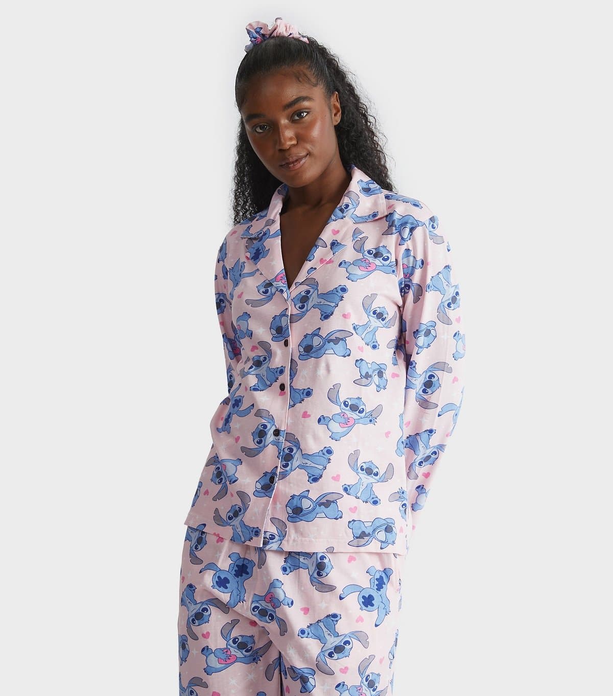 Skinnydip Women's Light Pink Disney Stitch Print Pyjama Set Skinnydip New Look