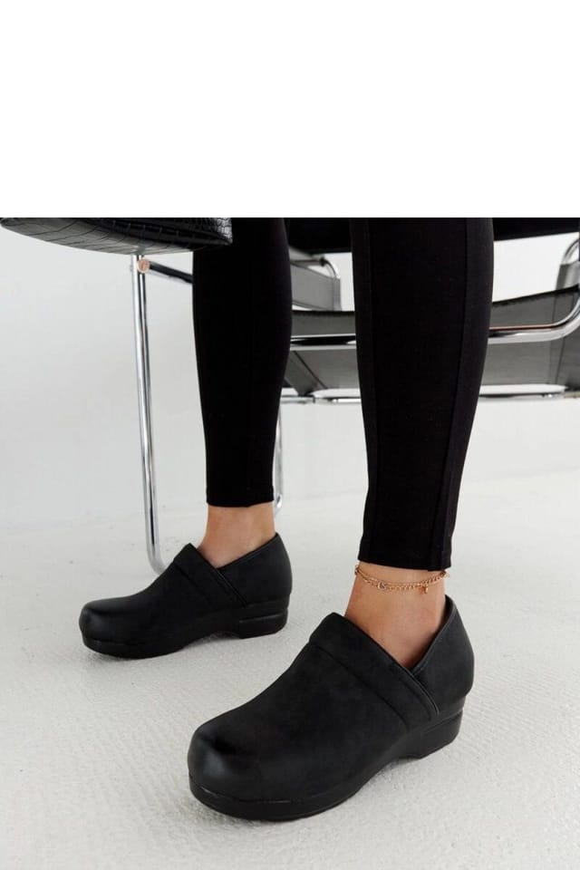Love Lace Love Lace Women's Slip On Platform Low Half Shoes with Round Toe for Autumn Winter in Black - 3