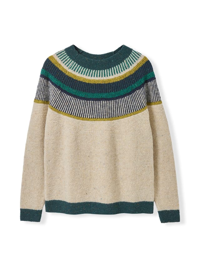 Celtic & Co Celtic & Co Women's Statement Donegal Sweater in Light Beige - 2