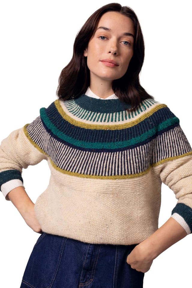 Celtic & Co Celtic & Co Women's Statement Donegal Sweater in Light Beige - 3