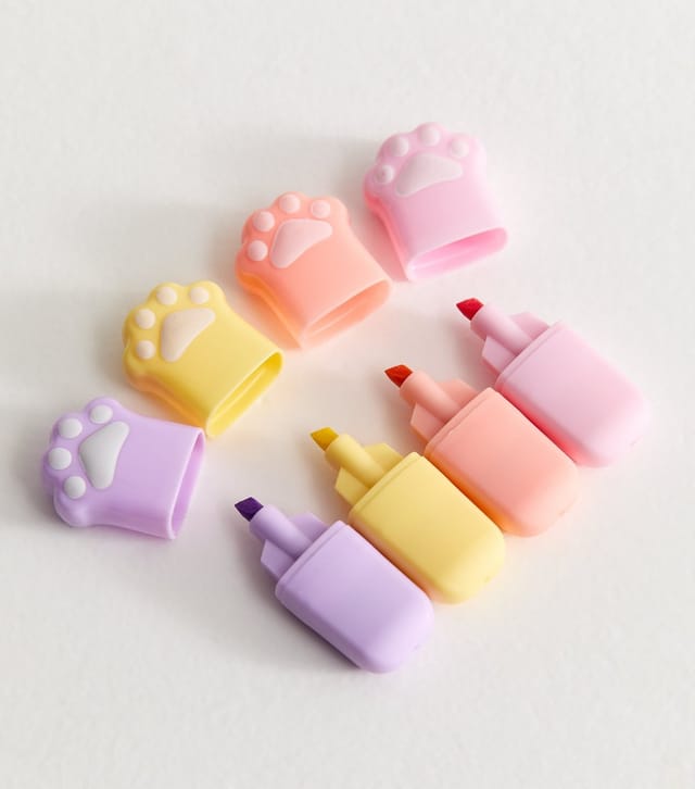 New Look Multicolour Pack of 4 Bear Paw Highlighter Set New Look - 2