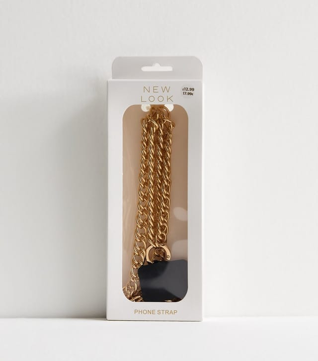 New Look Gold Chunky-Chain Crossbody Phone Strap New Look - 3