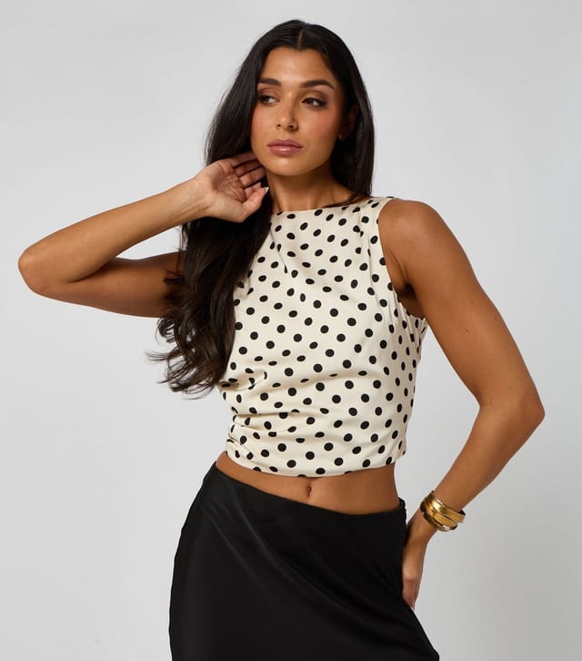 Urban Bliss Women's White Polka Dot Tie Back Top Urban Bliss New Look - 2