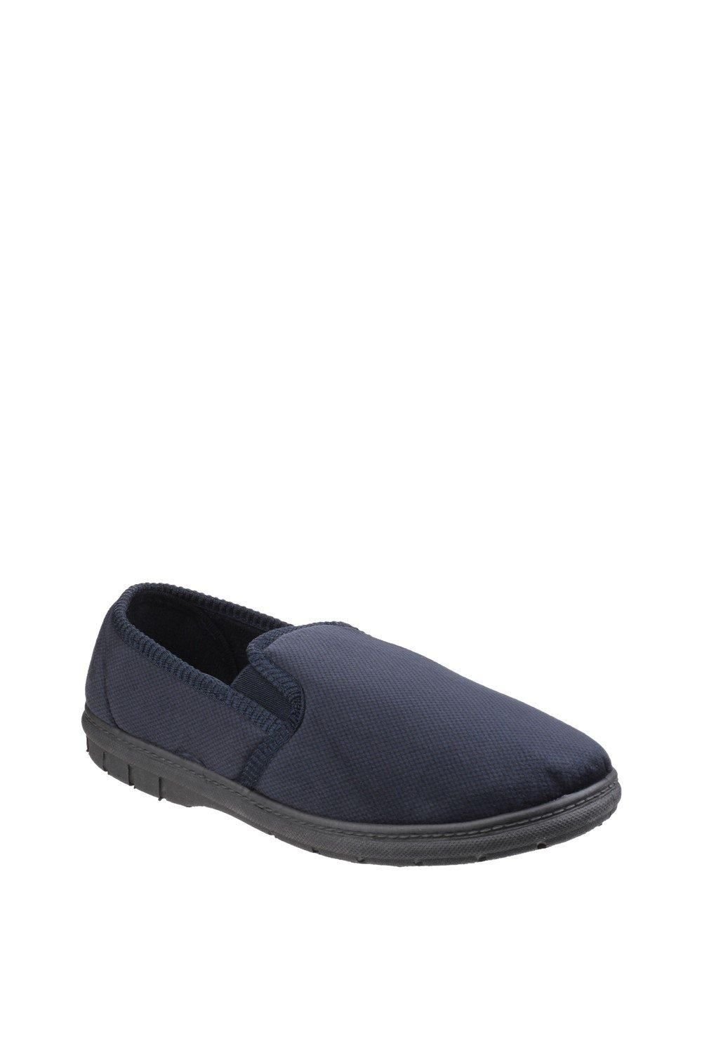 Fleet & Foster Fleet & Foster Men's John Twin Gusset Memory Foam Slipper in Navy - 2