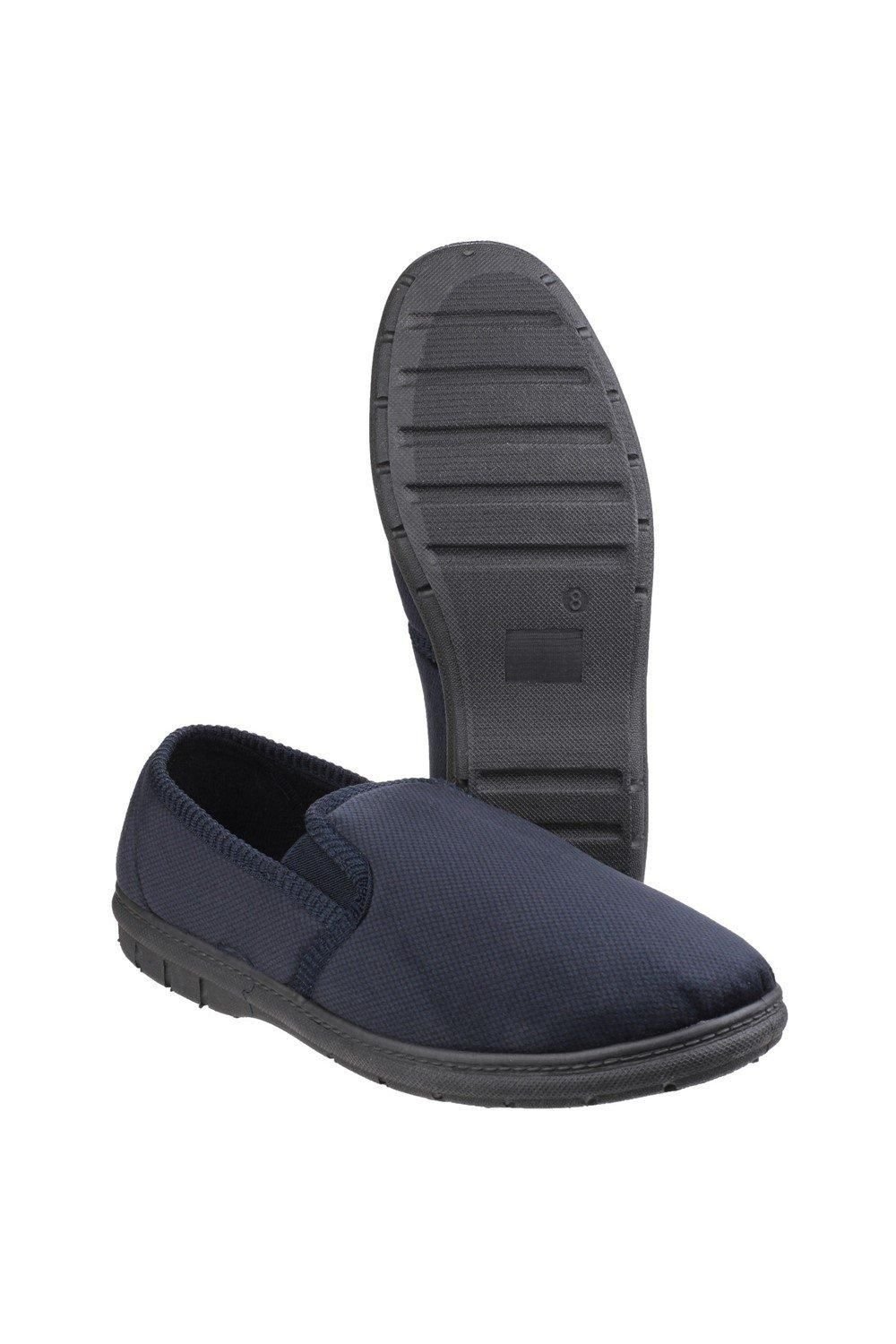 Fleet & Foster Fleet & Foster Men's John Twin Gusset Memory Foam Slipper in Navy - 4
