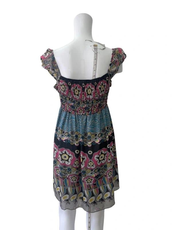 Agenda Agenda Fit & Flare Dress Size 16 Women's NEW EBlue Mix Floral Chiffon EU44 RRP £34