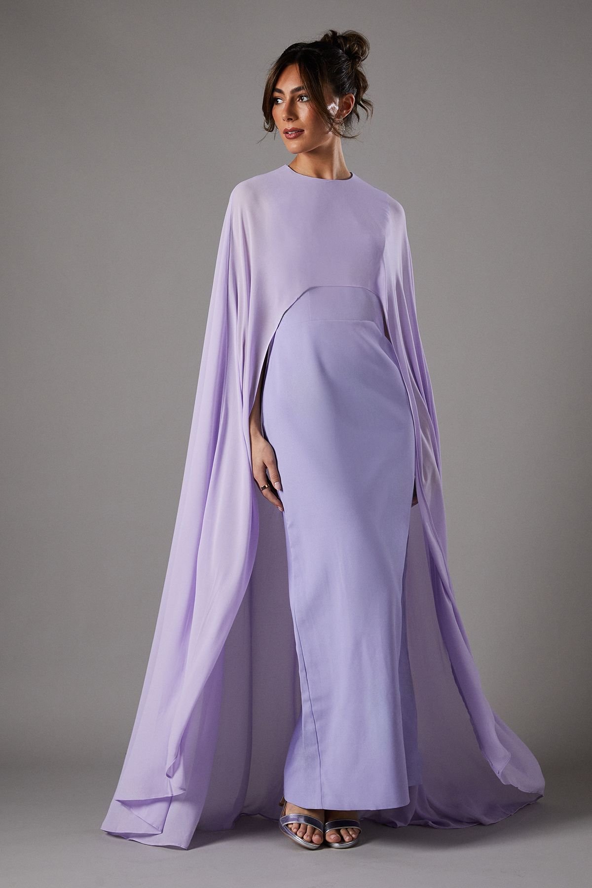 Coast Coast Women's Cape Sleeve Maxi Dress in Lilac - 2