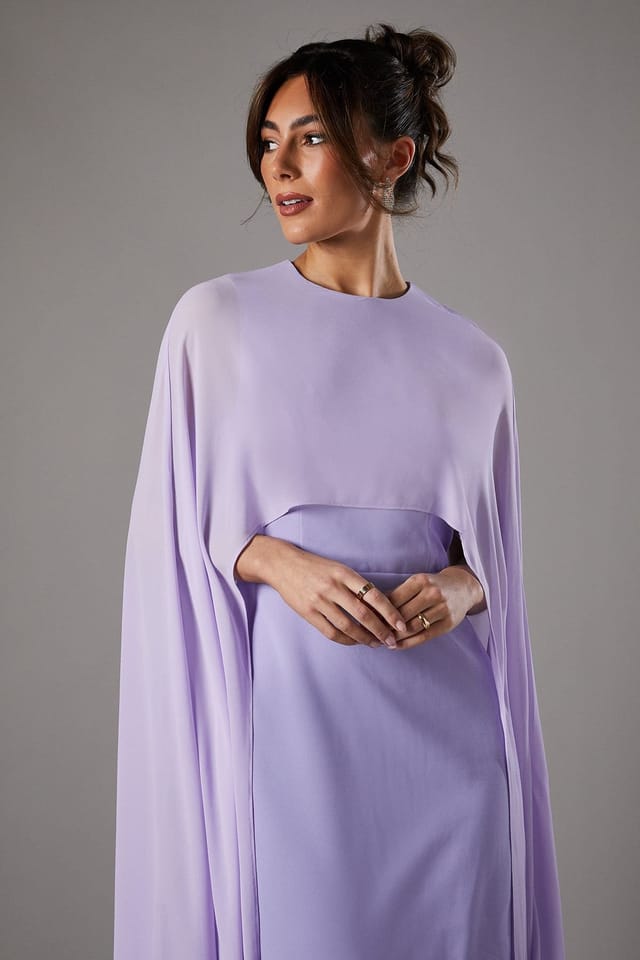 Coast Coast Women's Cape Sleeve Maxi Dress in Lilac - 2
