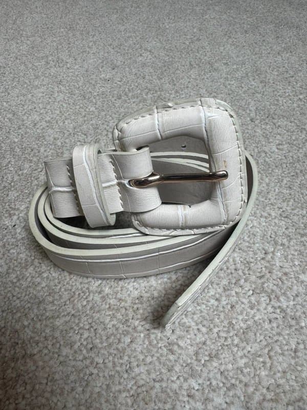 ASOS Cream snake print leather belt