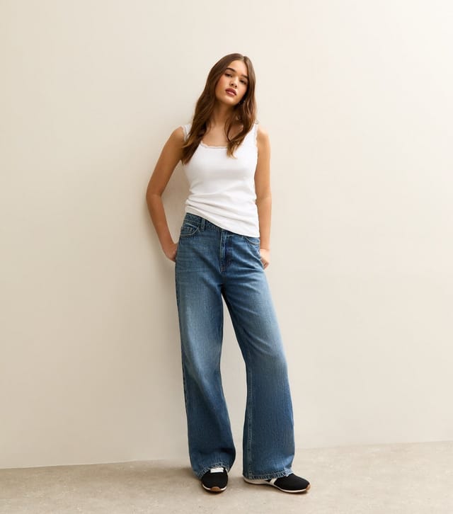 New Look Women's White Lace Trim Square Neck Tank Top New Look - 3