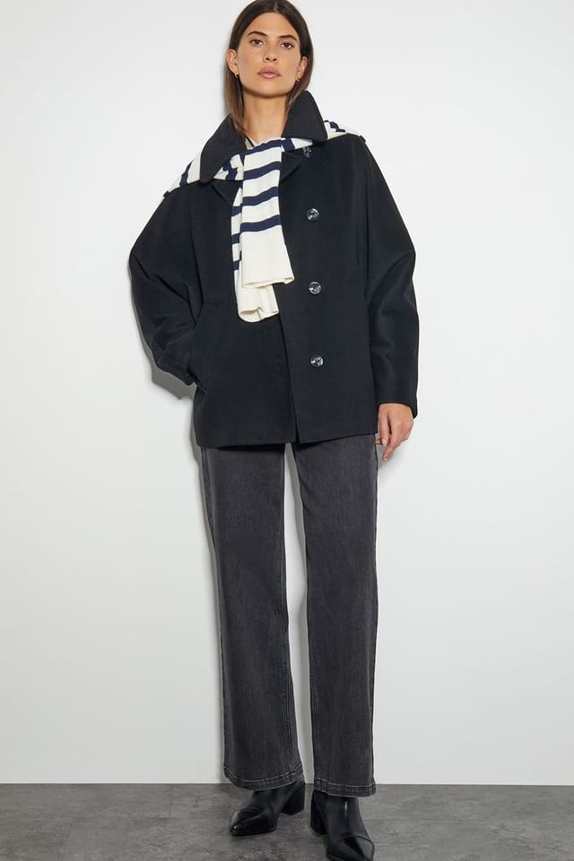 Monsoon Monsoon Women's Didi Dolman Sleeve Coat Black - 2