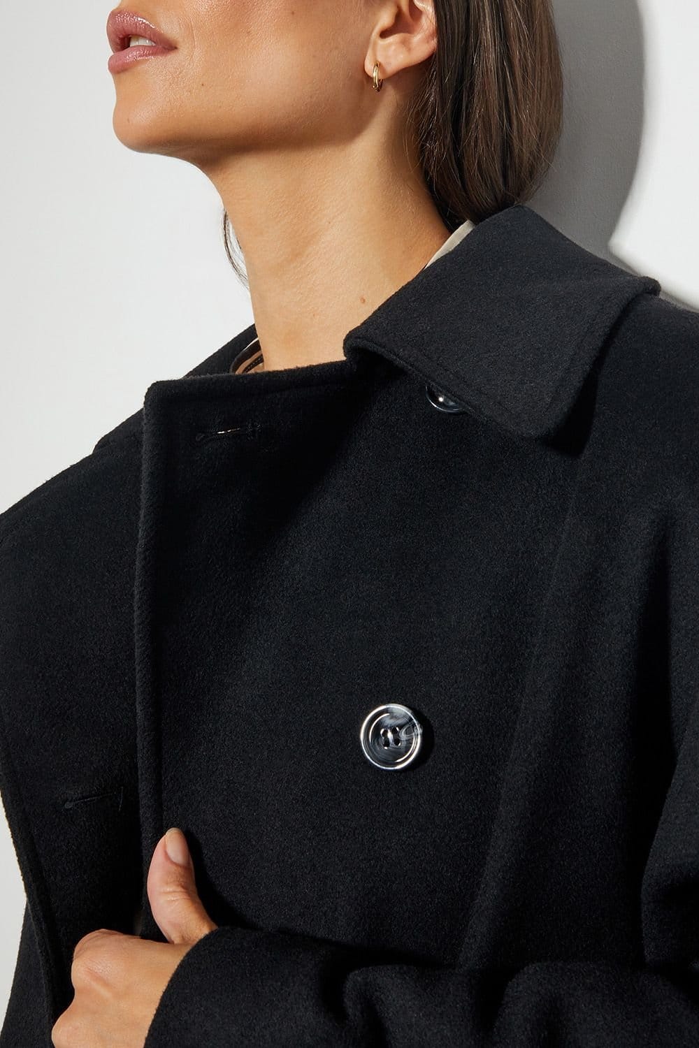 Monsoon Monsoon Women's Didi Dolman Sleeve Coat Black - 4