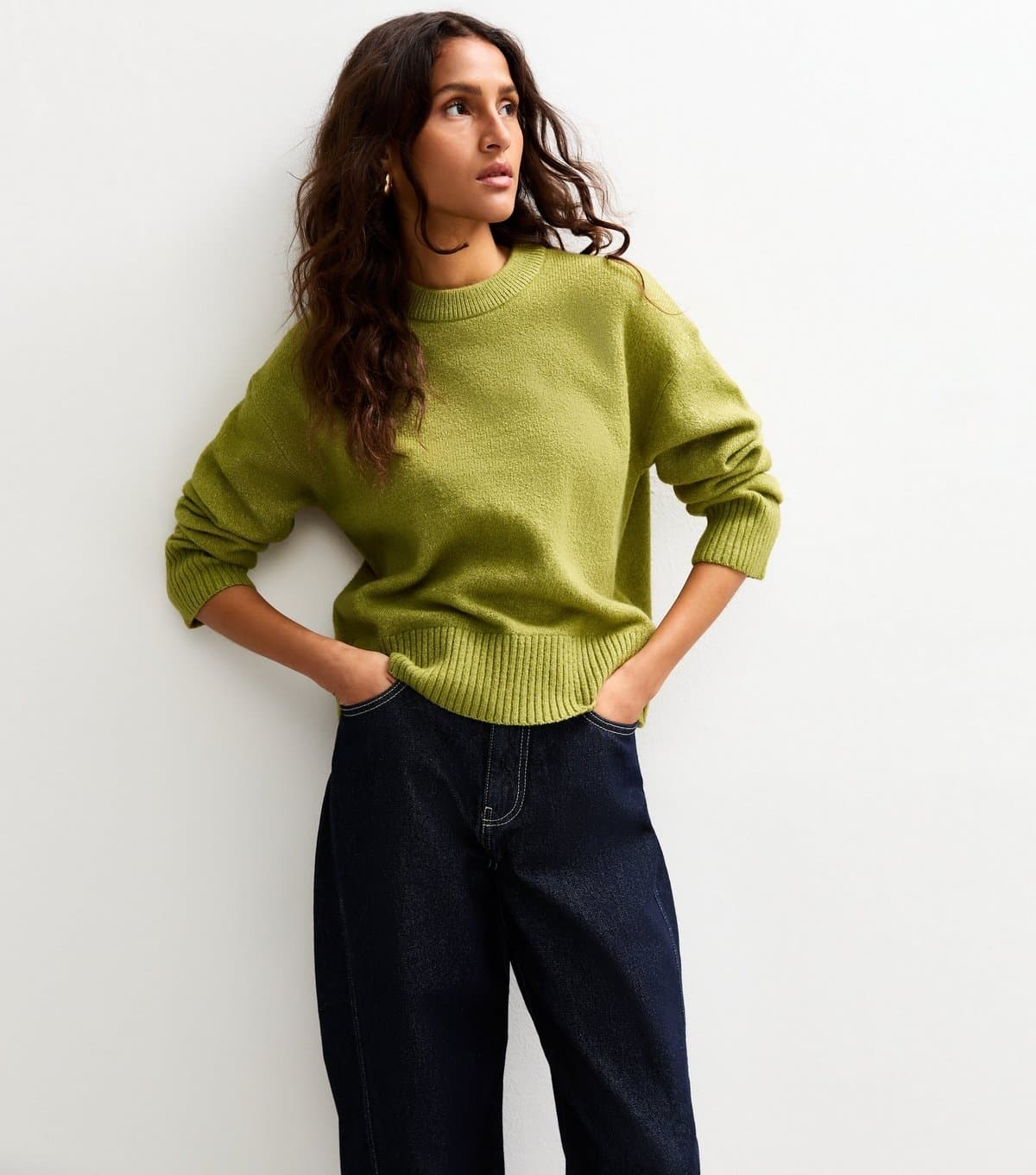 New Look Women's Green Crew Neck Jumper New Look