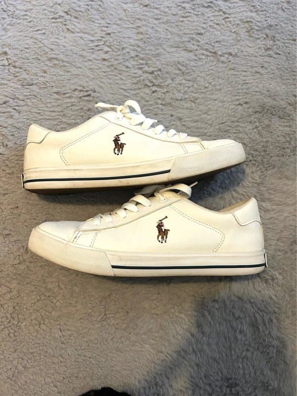 Ralph Lauren Ralph Lauren white leather lace up tennis shoes trainers sneakers size UK 4.5  EUR 37