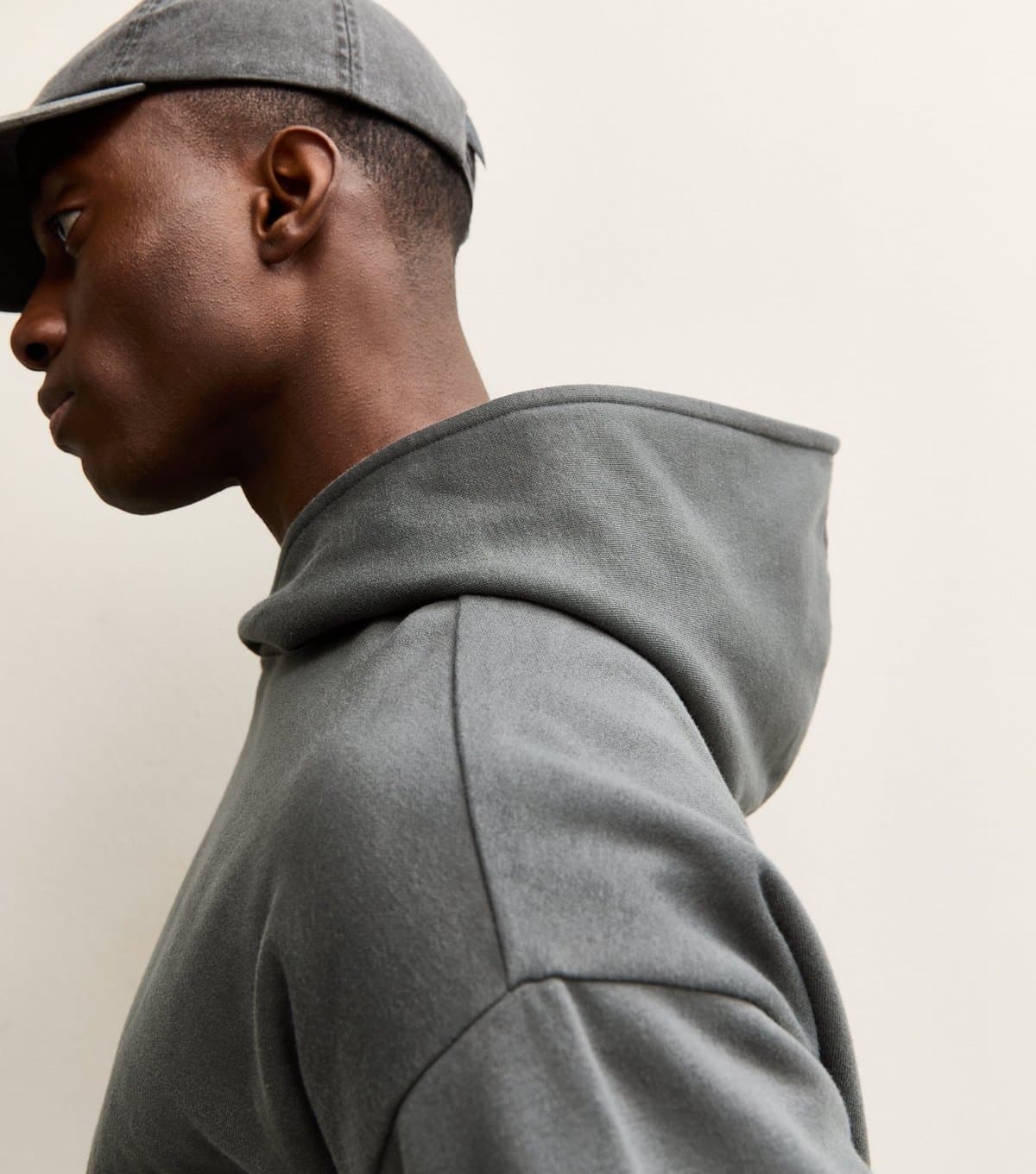 New Look Men's Dark Grey Oversized Hoodie New Look