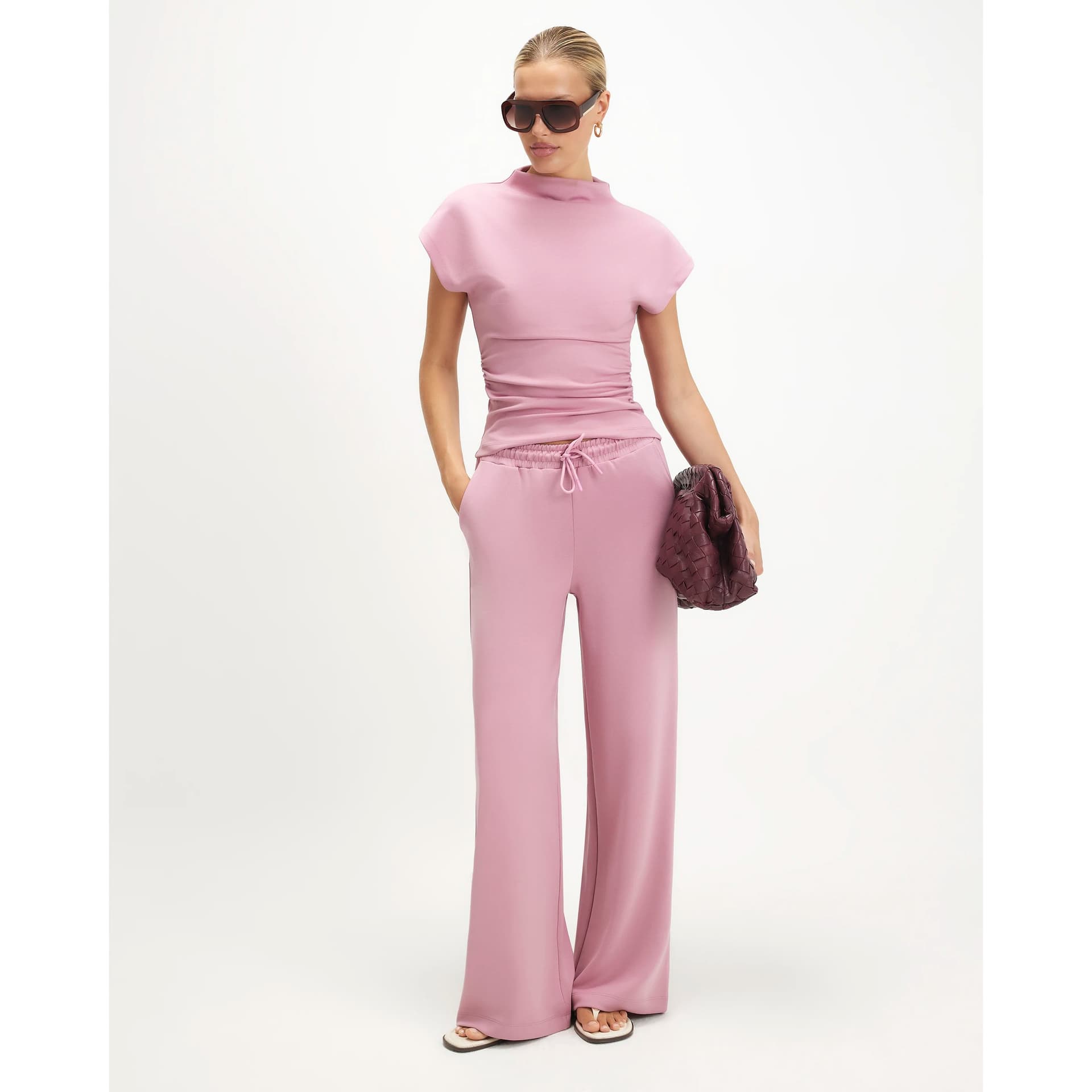 River Island River Island Womens Pink Premium Wide Leg Trousers