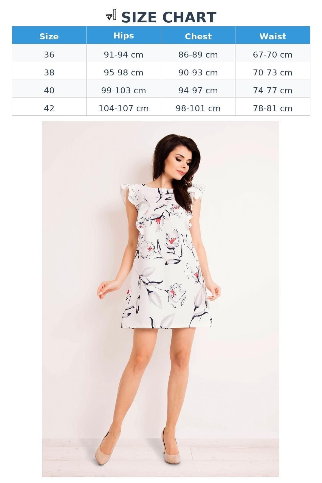 Love Lace Love Lace Women's Simple Floral Frill Sleeve Dress in White - 4
