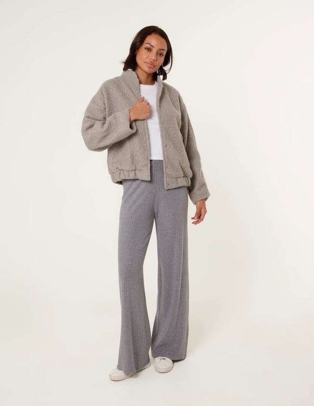 Blue Vanilla Ribbed Wide Leg Trousers - 2