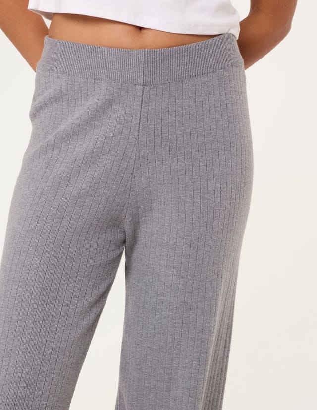 Blue Vanilla Ribbed Wide Leg Trousers - 3