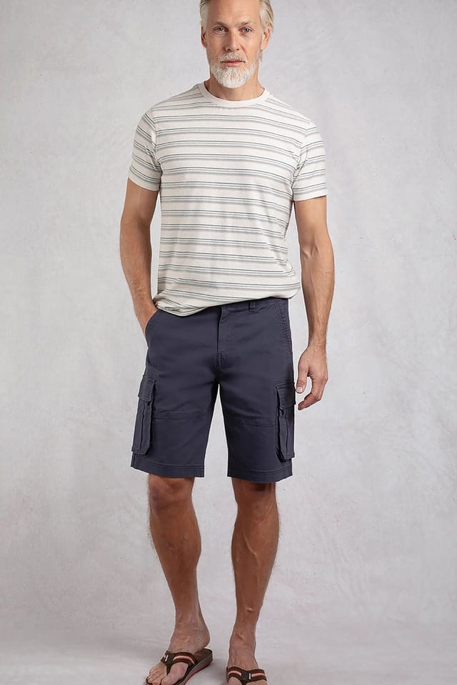 Weird Fish Weird Fish Men's Rigney Cargo Shorts in Dark Navy - 3