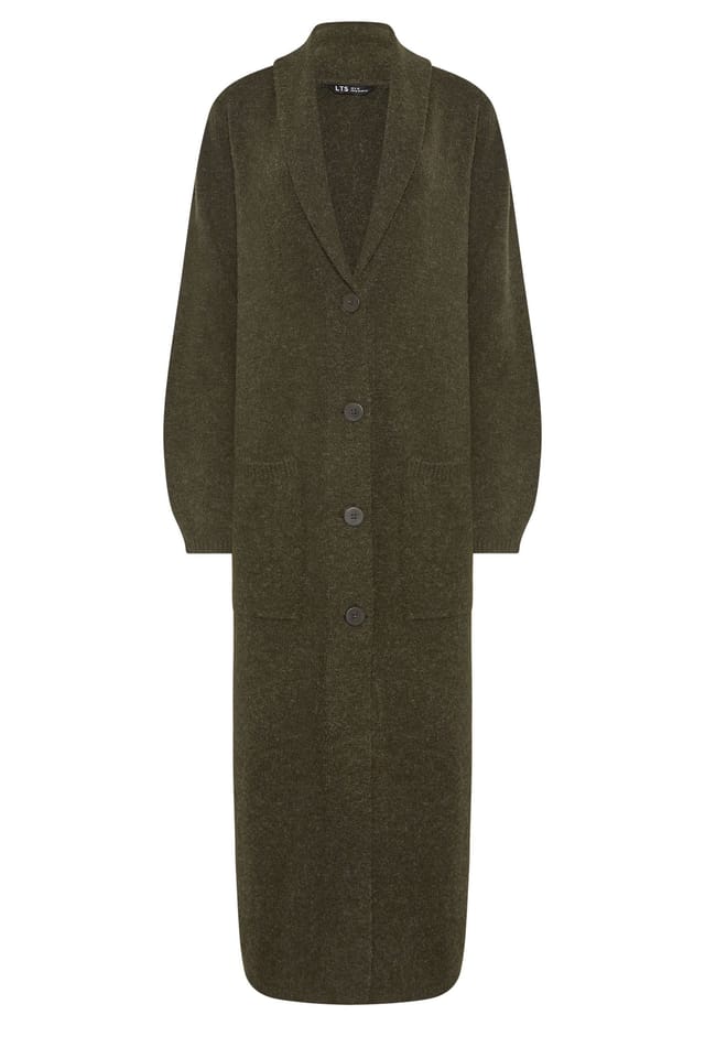 Long Tall Sally Long Tall Sally Women's Tall Knitted Maxi Cardigan in Dark Green - 2