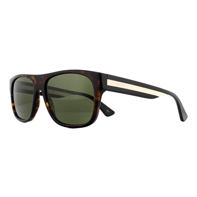 Gucci Gucci Men's Rectangle Havana Green Sunglasses in Brown - 2