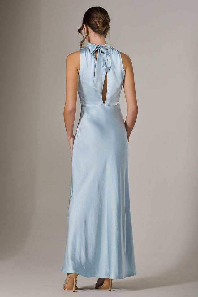 Jolie Moi Jolie Moi Women's Halter Neck Maxi Dress in Blue - 2