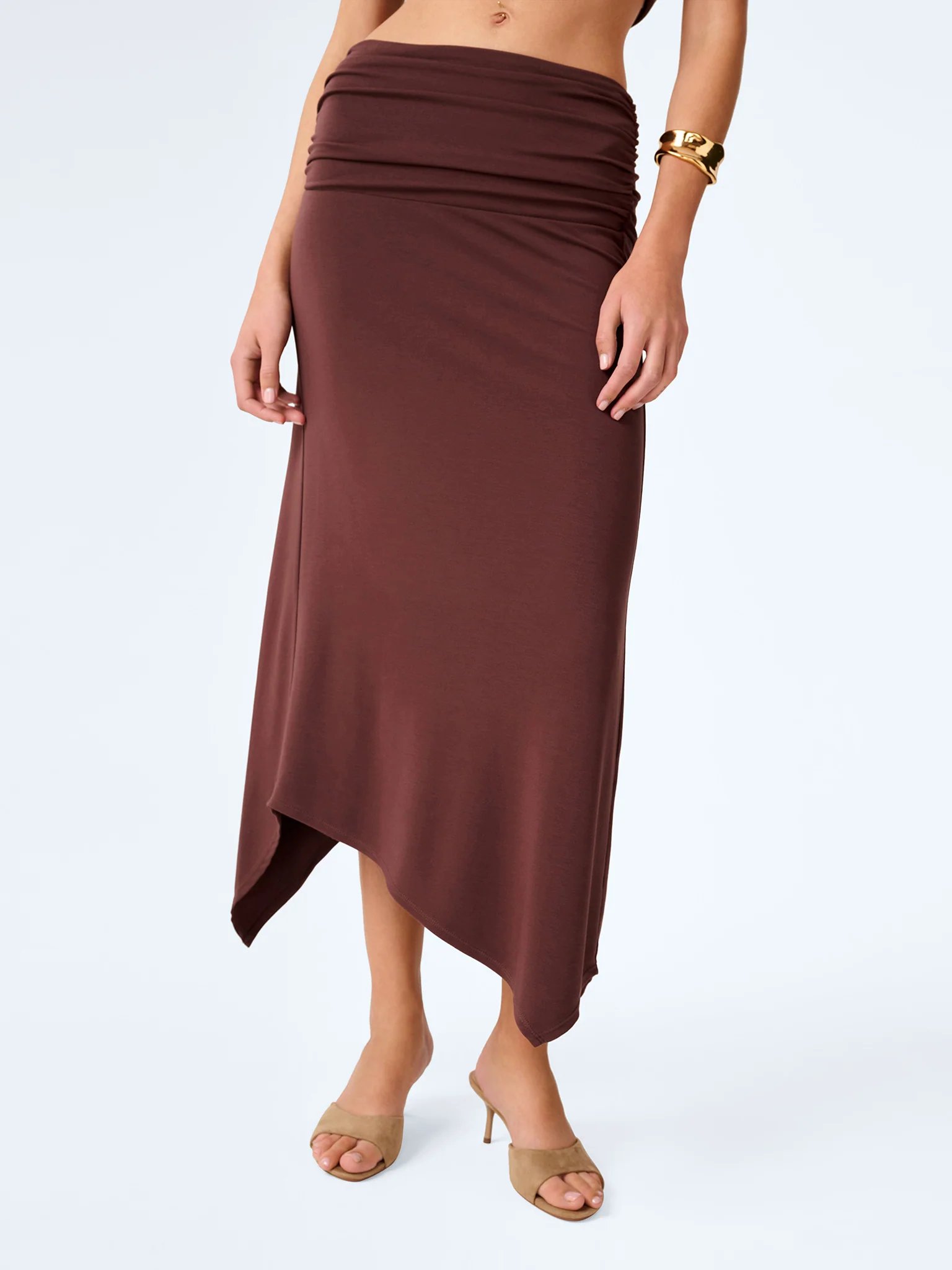 OMNES Cancun Skirt in Chocolate - 2