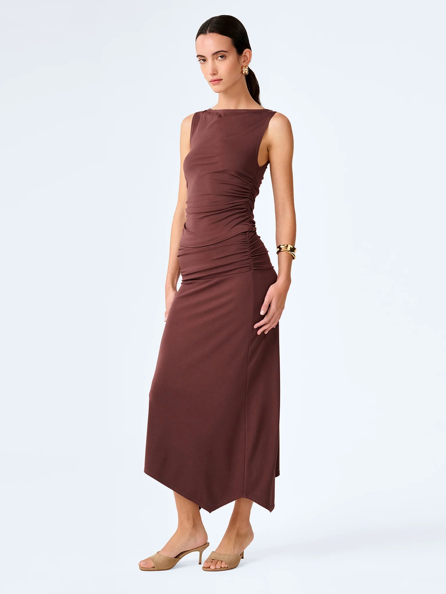 OMNES Cancun Skirt in Chocolate - 3